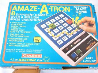Vtg 1978 Coleco Amaze - A - Tron Electronic Maze Game Lights Sounds Complete