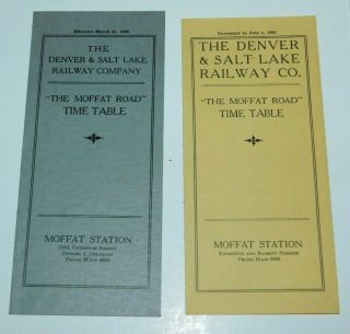 1931 & 1946 Denver & Salt Lake Railway " Moffat Road " Timetables