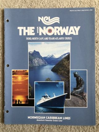 Ss Norway Ncl 1984 North Cape And Transatlantic Cruise Brochure