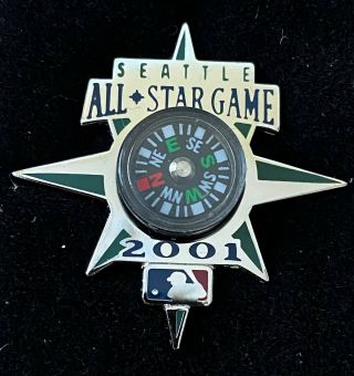 Vintage 2001 Mlb Baseball All Star Game Press Pin With Case - Seattle Mariners