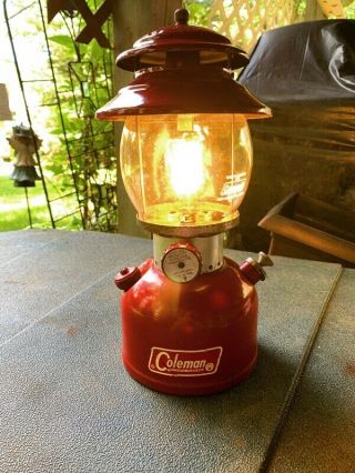 Vintage Red Coleman Lantern Model 200A USA dated 1966 3