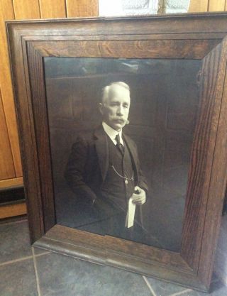 Antique Oak Framed Photo Of Gentleman Signed A Hailey?