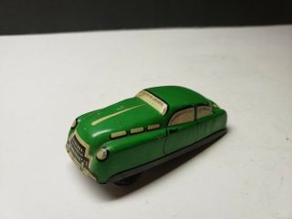 Vintage German Tin Toy Miniature Car Green Sedan Car