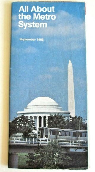 Vintage 1986 Washington Dc All About The Metro System Map Guide