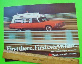 1974 Oldsmobile Ambulance Big Dlx Color Brochure Cotner - Bevington Wayne Built