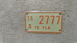 1975 Florida Motorcycle License Plate - Marion County - Lucky Number