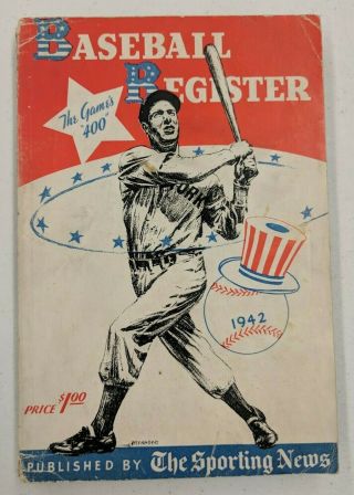 Baseball Register 1942 Edition - The Sporting News - Vintage Sports Memorabilia