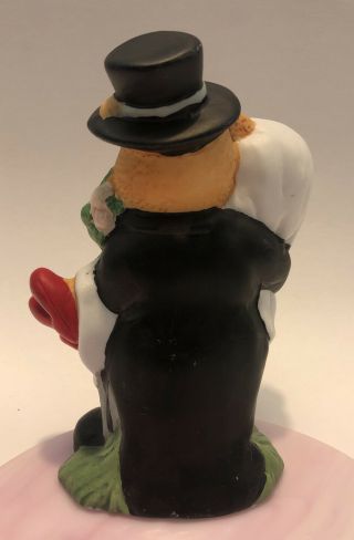 Bride and Groom Bear Ceramic Bisque Groom Carrying Bride Cake Topper Figurine 3