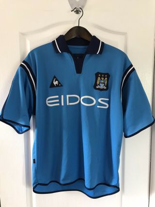 Vtg Manchester City Home Football Shirt Jersey 38/40