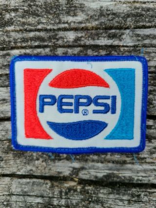 Vintage Pepsi Cola Rectangular Logo Iron And Sew On Embroidered Patch Set