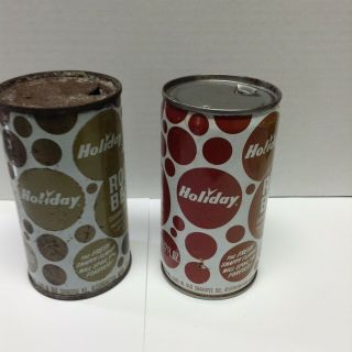 Vintage Holiday Root Beer 12oz Steel Cans,  2 Different Style Cans