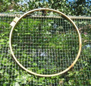 Vintage Large 23 " Round Wood Embroidery Quilting Hoop Frame