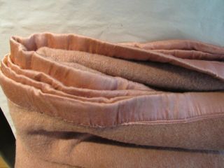 Vintage Mauve Wool Blend Blanket 2