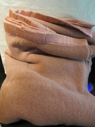 Vintage Mauve Wool Blend Blanket 3