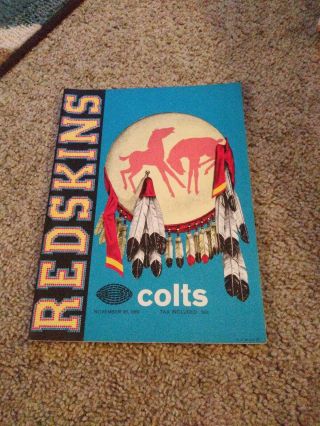 Vintage November 26,  1961 Washington Redskins Vs Baltimore Colts Program