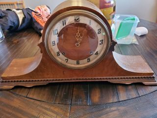 Antique Artwood Duplex Mantle Clock By The E.  Ingraham Co.