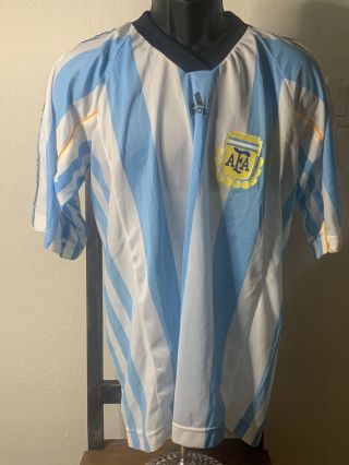 Vtg Adidas Argentina Fc Soccer Jersey Afa Adult L Xl Blue White Fc Talle