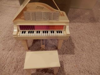 Vintage Barbie Electronic Piano Baby Grand Piano With Bench 1981