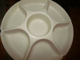 Tupperware Vintage Divided Vegetable Fruit Chip And Dip Tray W Cover