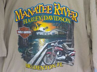 Manatee River Harley Davidson Bradenton Fl Eagle T - Shirt W Pocket Size 2xl