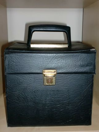 Vintage Record Carry Storage Case Box 50 7 " Singles 45s Vinyl Black 1970s Retro