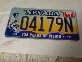 2011 Nevada License Plate Graphic - Jrs - 125 Years Of Vision 04179n