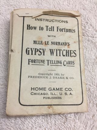 Antique Gypsy Witches Fortune Telling Cards Madame Le Normand 3