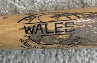Rare Vintage Wood Baseball Bat Wales Made Of Selected Wood Baseball Bat