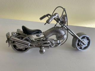 Custom Motorcycle Nuts And Bolts Scrap Metal Handmade Art Sculpture Statue Model