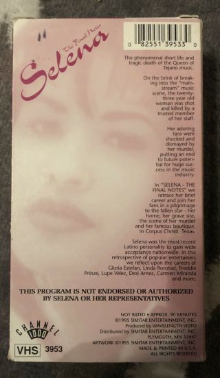 Vintage 1995 Selena The Final Notes Vhs Set 90’s Music 3