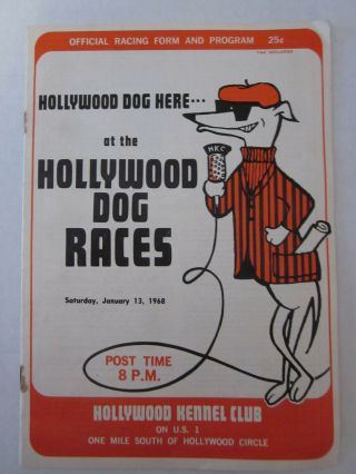Hollywood Dog Races Florida 1968 Racing Form & Program Dog Race Greyhounds Track