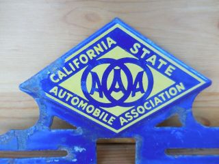 Vintage Golden State Automobile Assoc Licent Plate Topper Porcelain Enamel