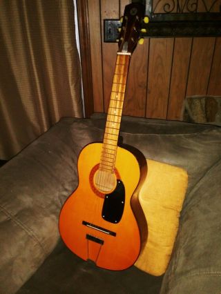 Vintage Sears & Roebuck Harmony Flat Top Acoustic Guitar With Case