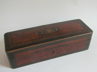 Ancienne Boite A Gants En Bois Laiton Napoleon Iii Xix Antique Wooden Glove Box