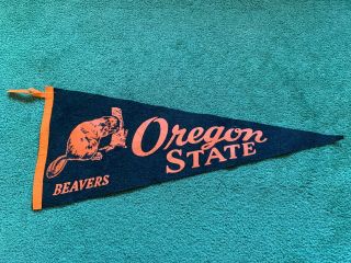Vintage Osu Oregon State Beavers Felt Flag Pennant
