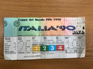 1990 Fifa World Cup Ticket Group Stage Cameroon Vs Soviet Union Rep.  18 June