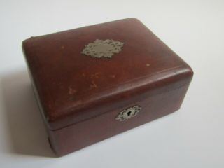 Ancienne Boite A Bijoux Couture En Cuir Soie Capitonnee Antique Jewelry Box