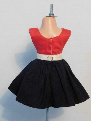 Vintage Red & Navy Blue / White Trim Dress Tagged For Mary Hoyer 14 " Doll