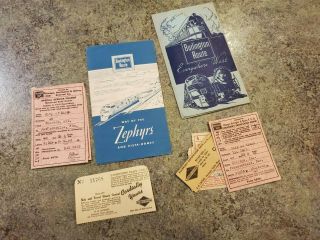 Vintage 1949 Burlington Route Zephyr Railroad Line Tickets