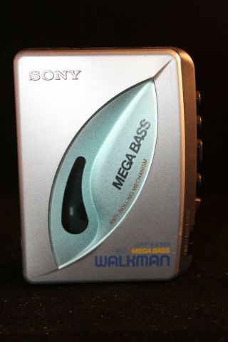 Vintage Sony Walkman Wm - Ex190 Mega Bass Silver Cassette Player -