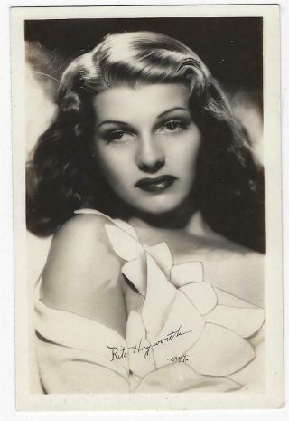 Actress Rita Hayworth Real Photo Postcard Vintage Movie Entertainment