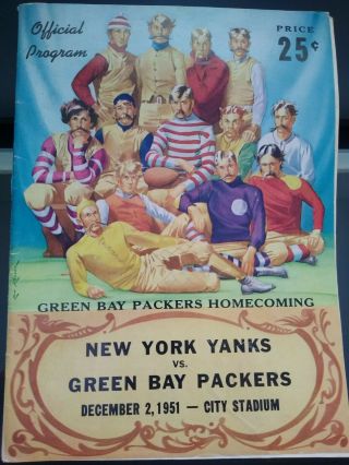 Official Program Green Bay Packers Vs York Yanks December 2,  1951