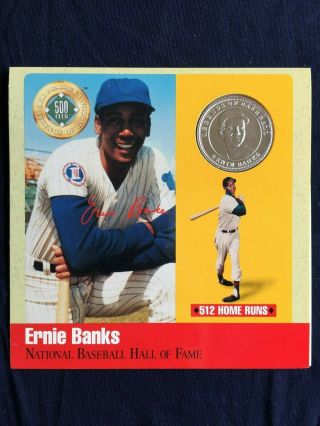 1990 Hof Legends Of Baseball 500 Hr Club Ernie Banks Pure (. 999) Coin
