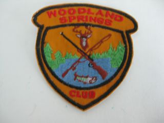 Vintage Woodland Springs - Rod And Gun Club Shoot Hunt Fish Iron On Patch