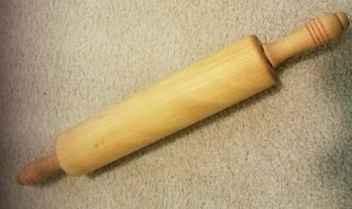 Vintage Wood Rolling Pin 17 Inches.
