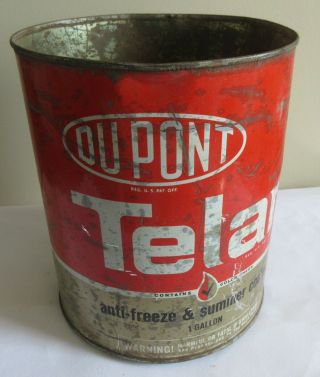 Vintage Dupont Telar Anti Freeze One Gallon Can Man Cave Summer Coolant Garage