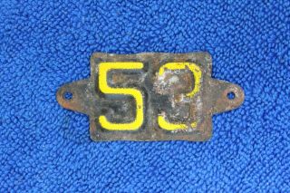Vintage 1953 License Plate Tag Chevy Ford Pontiac Cadillac Buick Dodge Chrysler
