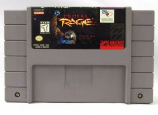 Vintage Primal Rage Nintendo Snes Video Game Cartridge Cleaned &