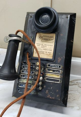 Antique Western Electric Vestibule Lobby Telephone Intercom Candlestick Receiver