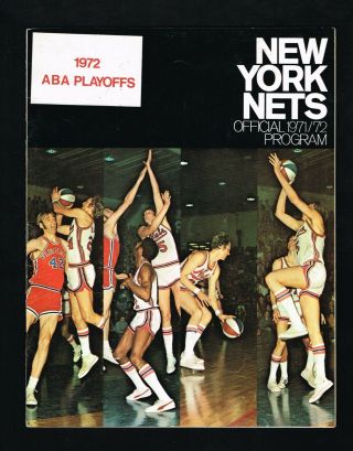 1971 – 1972 Aba Basketball Playoffs Program York Nets Vs Virginia Squires